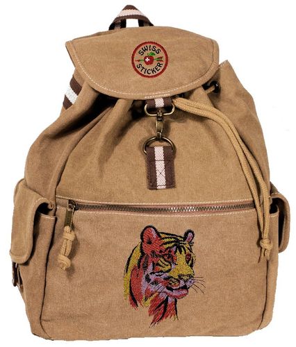Vintage Canvas Backpack QUADRA Sahara - Tiger