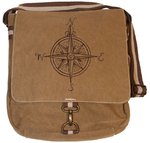 Vintage Canvas Messenger Tasche -  Kompass