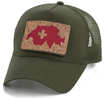 Snapback Trucker Cap Patch "Karte Schweiz" grün mit Kreuz